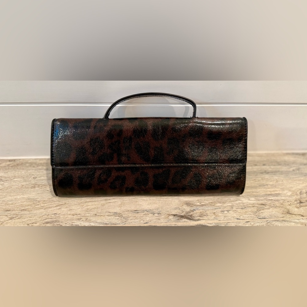 Zara Leopard East West Clutch